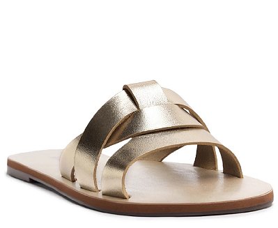 RASTEIRA ANACAPRI ENTRELAÇADA COURO DOURADA