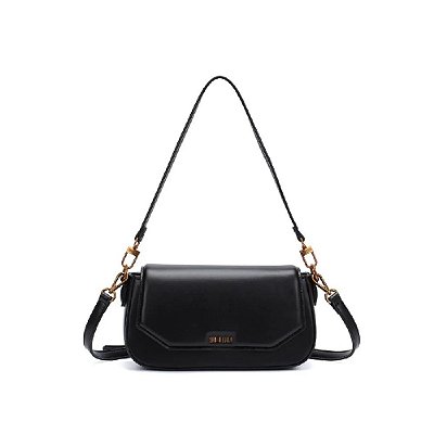 BOLSA BAGUETE SANTA LOLLA MÉDIA SOFT ALÇA OMBRO PRETA
