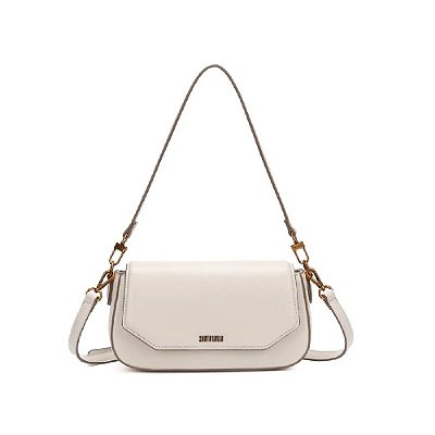 BOLSA BAGUETE SANTA LOLLA MÉDIA SOFT ALÇA OMBRO OFF WHITE