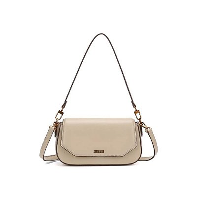 BOLSA BAGUETE SANTA LOLLA MÉDIA SOFT ALÇA OMBRO BEGE