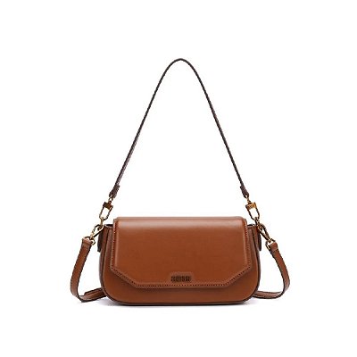 BOLSA BAGUETE SANTA LOLA MÉDIA SOFT ALÇA OMBRO CARAMELO