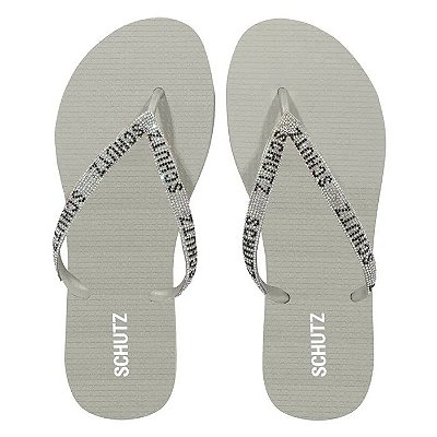 CHINELO SCHUTZ LOGOMANIA PRATA