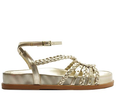 PAPETE ANACAPRI TIRAS TRANÇADAS TACHAS DOURADA