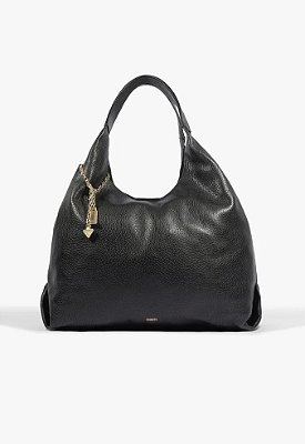 BOLSA HOBO AGNES SCHUTZ COURO PRETA