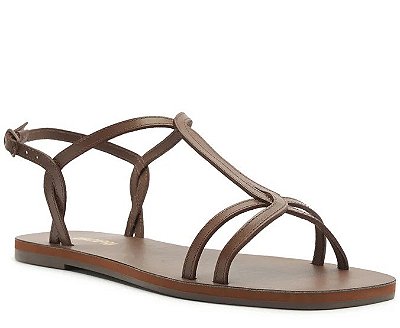 SANDÁLIA RASTEIRA ANACAPRI TIRA ENTRELAÇADA COURO MARROM