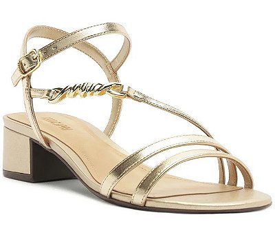 SANDÁLIA SALTO BLOCO ANACAPRI TIRAS DOURADA