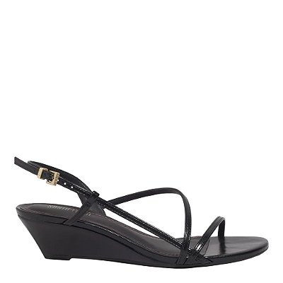 SANDÁLIA ANABELA SANTA LOLLA NAPA TIRAS FINAS PRETA