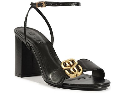 SANDALIA SCHUTZ SALTO MEDIO COURO PRETO