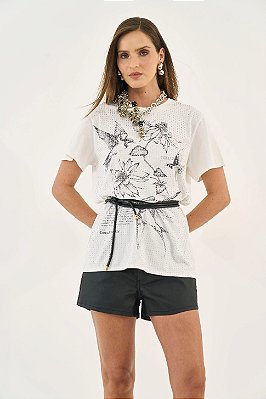 CAMISETA ESTAMPADA COLCCI COM APLICACAO