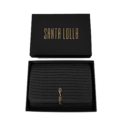 BOLSA CARTEIRA SANTA LOLLA TRANSVERSAL TRAMADO - PRETO