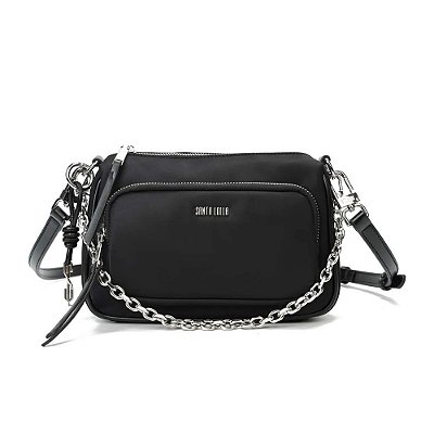 BOLSA PEQUENA SANTA LOLLA NYLON ALÇA TRANSVERSAL - PRETO