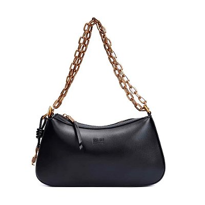 BOLSA SANTA LOLLA PEQUENA BAGUETE SOFT - ALÇA DE OMBRO PRETO