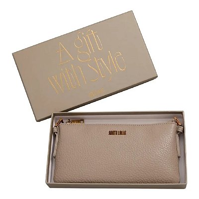 BOLSA SANTA LOLLA FLOATER ALÇA TRANSVERSAL COM CAIXA - GRANITO