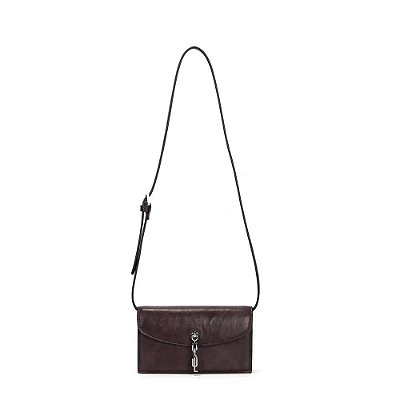 BOLSA SANTA LOLLA PEQUENA RUSTICO MARROM DARK ALÇA DE OMBRO