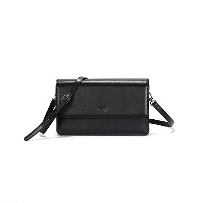 BOLSA PEQUENA SANTA LOLLA SOFT PRETA ALÇA TRANSVERSAL