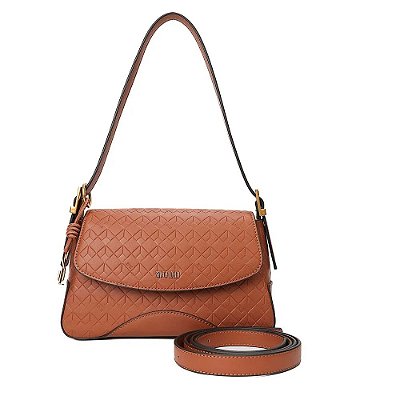 BOLSA SANTA LOLLA MEDIA SOFT CUBOS ALÇA DE OMBRO BRICK CARAMELO