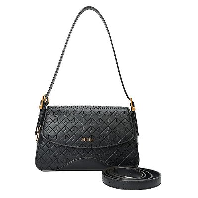 BOLSA MÉDIA SANTA LOLLA SOFT CUBOS ALÇA DE OMBRO - PRETO