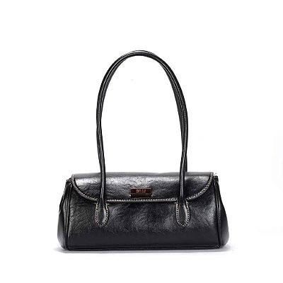 BOLSA SANTA LOLLA MATERIAL RUSTICO PRETA ALÇA DE OMBRO