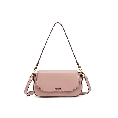 BOLSA BAGUETE SANTA LOLLA MÉDIA SOFT ROSA ALÇA DE OMBRO