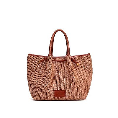 BOLSA GRANDE TRAMADO SANTA LOLLA MARROM SAFARI ALÇA DE OMBRO