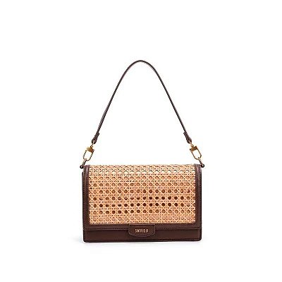 BOLSA CLUTCH SANTA LOLLA SOFT MARROM DARK ALÇA DE OMBRO