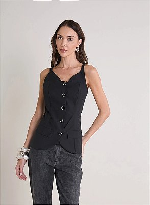 BLUSA ALFAIATARIA FORUM ESTRUTURADA COM BOTÕES FRONTAL