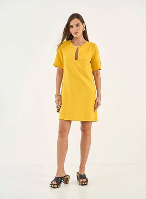 VESTIDO COLCCI COMFORT AMPLO COM LINHO