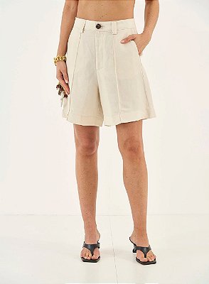 BERMUDA COLCCI COM LINHO ALFAIATARIA