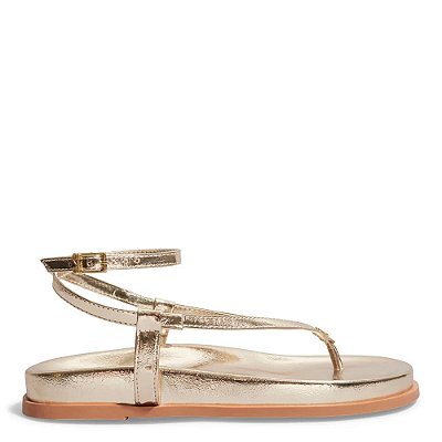 SANDALIA PAPETE SANTA LOLLA NAPA SOFT DOURADA
