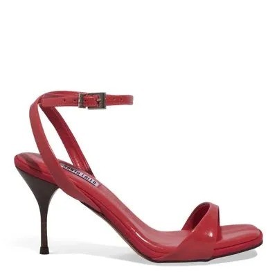 SANDÁLIA COURO SANTA LOLLA ACOLCHOADA SALTO FINO VERMELHO