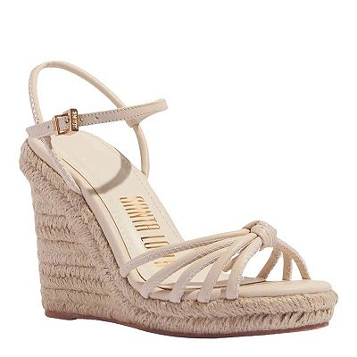 SANDÁLIA ESPADRILLE ANABELA NAPA SOFT SANTA LOLLA CREME