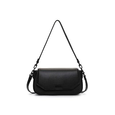 BOLSA BAGUETE MÉDIA SOFT SANTA LOLLA PRETO LISO