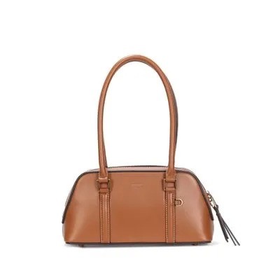 BOLSA DE OMBRO ESTRUTURADA SANTA LOLLA SOFT LISO MARROM BRICK
