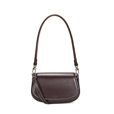 BOLSA PEQUENA SOFT SANTA LOLLA MARROM DARK ALÇA DE OMBRO