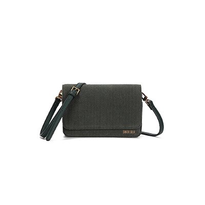 BOLSA PEQUENA SANTA LOLLA VELUDO COTELÊ VERDE TRANSVERSAL