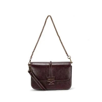 BOLSA BAGUETE SANTA LOLLA PEQUENA RÚSTICO ROXO BERRY PESPONTOS