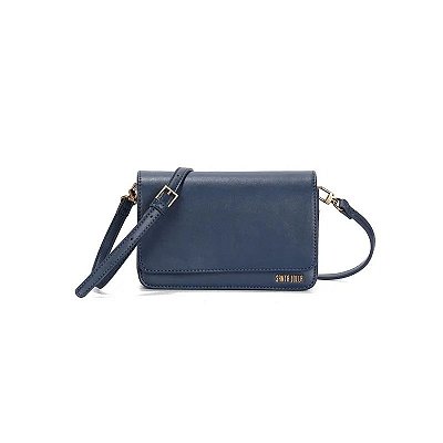 BOLSA PEQUENA SANTA LOLLA SOFT LISO AZUL MARINHO TRANSVERSAL
