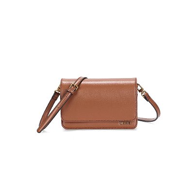 BOLSA PEQUENA SANTA LOLLA SOFT LISO MARROM SAFARI TRANSVERSAL