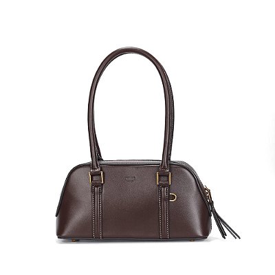 BOLSA DE OMBRO SANTA LOLLA ESTRUTURADA SOFT LISO MARROM DARK