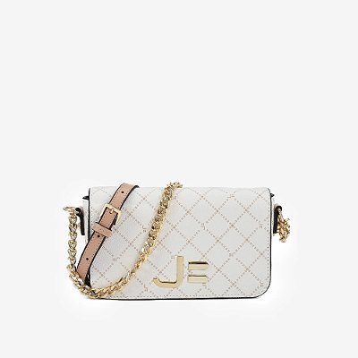 BOLSA TRANSVERSAL MONOGRAMA JORGE BISCHOFF OFF WHITE NUDE LINHO