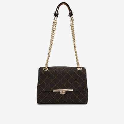 BOLSA DE OMBRO MARROM MONOGRAMA JORGE BISCHOFF