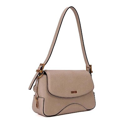 BOLSA BAGUETE MÉDIA SANTA LOLLA FLOATER BEGE RECORTES