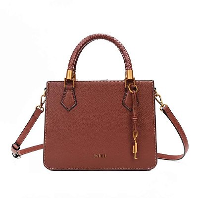 BOLSA MÉDIA FLOATER SANTA LOLLA PESPONTOS ALÇA TRANSVERSAL TERRACOTA