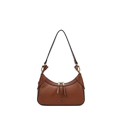 BOLSA DE OMBRO SANTA LOLLA  PEQUENA FLOATER MARROM SAFARI RECORTES
