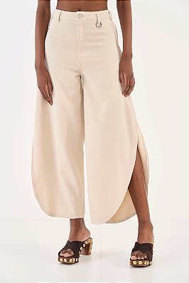 CALÇA SARJA JOANA COM VAZADO LATERAL COLCCI