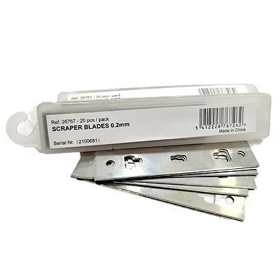 Scraper Blades 0,2 mm Dupla face (CX 20 Unidades) Lâmina de raspador