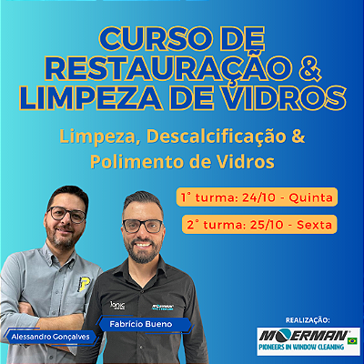 Curso Presencial de Limpeza, Descalcificação e Polimento de Vidros