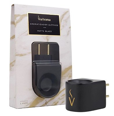 Difusor Aromatizador Elétrico de Porcelana Bivolt Matte Black - Via Aroma