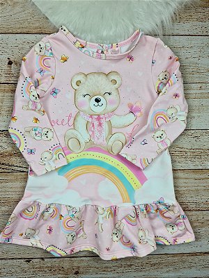Vestido Love Baby em Termoskin Peluciado - Rosa - Infanti