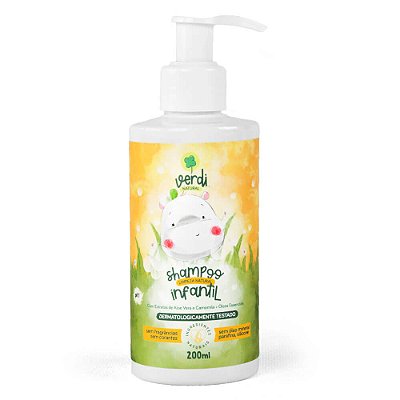 Shampoo Infantil 100% Natural com Extratos de Aloe Vera e Camomila + Óleos Essenciais - Verdi